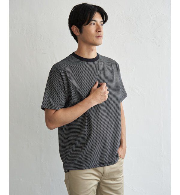 ikka「【お得だ値】冷感コットンドロストボーダーTシャツ」|Tシャツ・カットソー|