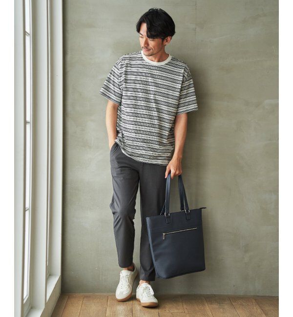 ikka「【お得だ値】冷感コットンドロストボーダーTシャツ」|Tシャツ・カットソー|