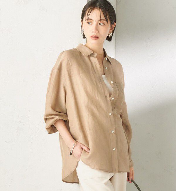SHIPS for women「【実力派ベーシック】〈手洗い可能〉IMPERIAL LINEN 混 オーバー サイズ シャツ」|シャツ・ブラウス|