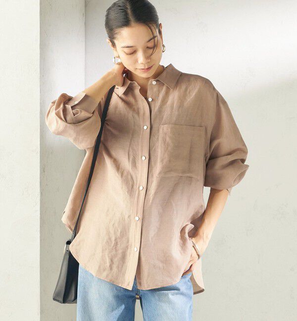 SHIPS for women「【実力派ベーシック】〈手洗い可能〉IMPERIAL LINEN 混 オーバー サイズ シャツ」|シャツ・ブラウス|
