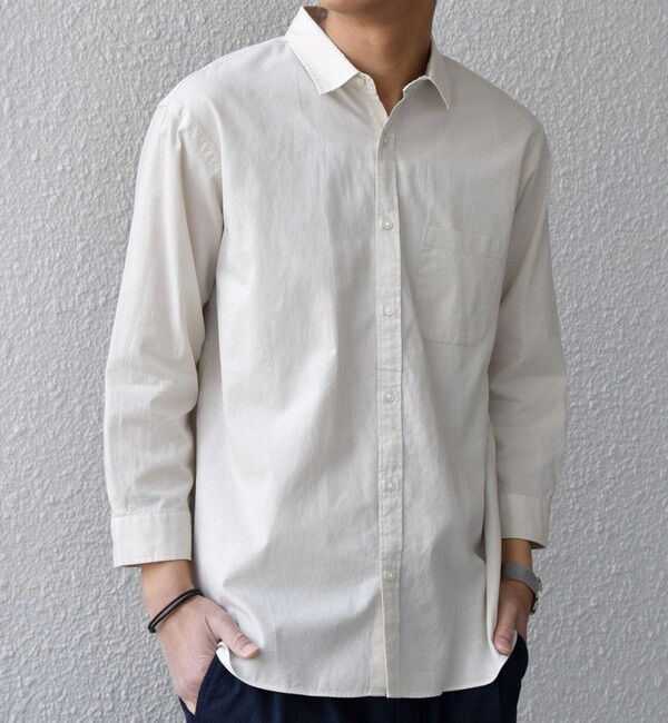SHIPS any「SHIPS any:〈洗濯機可能〉コットン/リネン 7分袖 ポケット レギュラー シャツ 26SS◇」|シャツ・ブラウス|ナチュラル