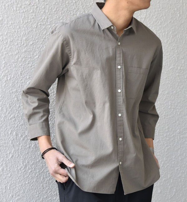 SHIPS any「SHIPS any:〈洗濯機可能〉コットン/リネン 7分袖 ポケット レギュラー シャツ 26SS◇」|シャツ・ブラウス|