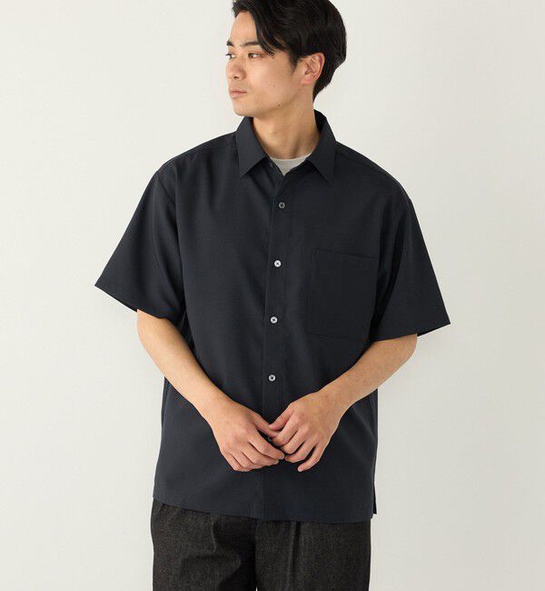 SHIPS Colors 「SHIPS Colors:〈吸水速乾・洗濯機可能〉2WAY ストレッチ ボックス シャツ◇」|シャツ・ブラウス|ネイビー