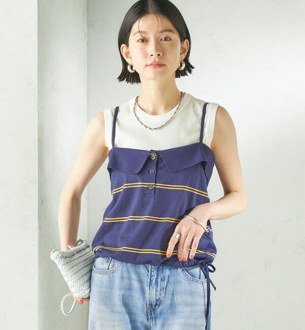 SHIPS for women「《予約》【SHIPS別注】crinkle crinkle crinkle:〈洗濯機可能〉POLO CAMI」|キャミソール|