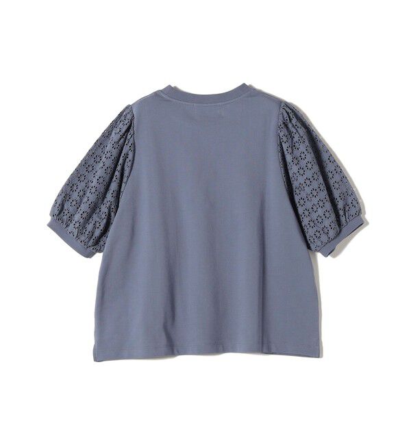 SHIPS Colors 「《一部追加予約》SHIPS Colors:〈手洗い可能〉ミニ裏毛 レース スリーブ トップス◇」|Tシャツ・カットソー|