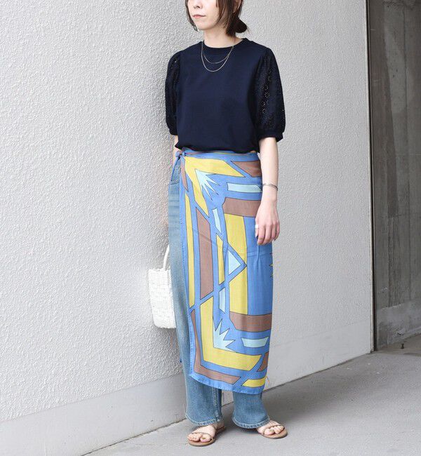 SHIPS Colors 「《一部追加予約》SHIPS Colors:〈手洗い可能〉ミニ裏毛 レース スリーブ トップス◇」|Tシャツ・カットソー|