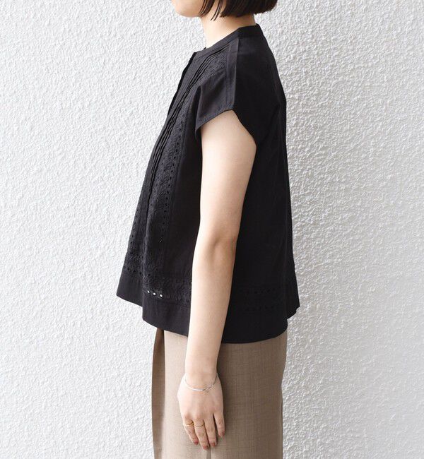 SHIPS Colors 「SHIPS Colors:〈手洗い可能〉エンブロイダリー レース フレンチスリーブ シャツ◇」|シャツ・ブラウス|