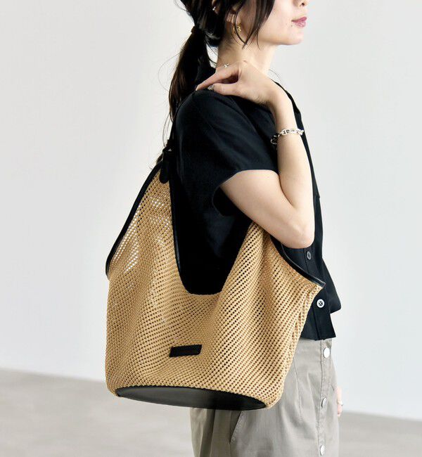 quaranciel「《予約》quaranciel: ワンハンドル パイピング メッシュ トートバッグ」|トートバッグ|