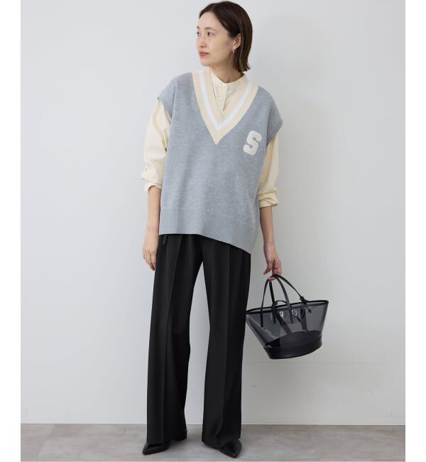 SLOBE IENA「《4サイズ展開》ベルテット2タックストレートパンツ」|スラックス|