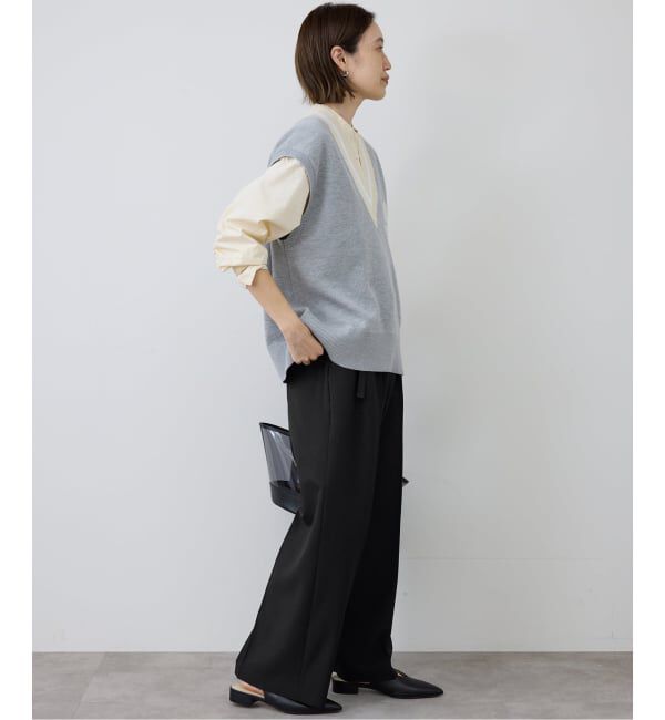 SLOBE IENA「《4サイズ展開》ベルテット2タックストレートパンツ」|スラックス|