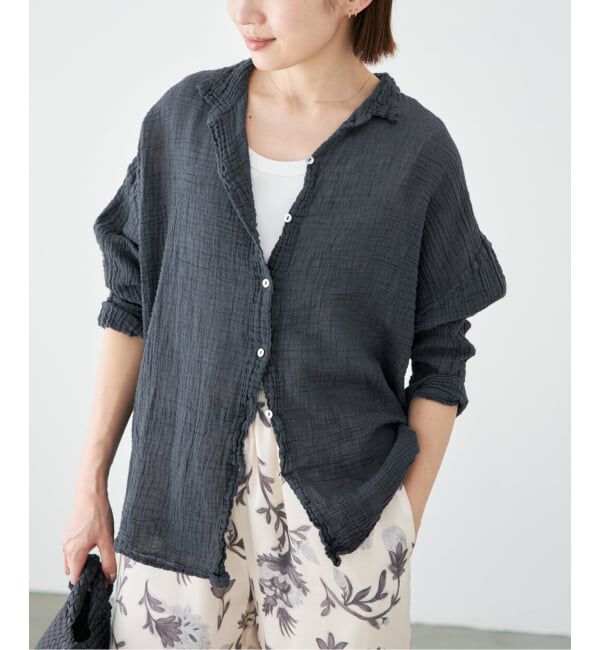 IENA「LES ATELIERS FRANCAIS DE CONFECTION Blouse Desert PE26BLDESERTGDC」|シャツ・ブラウス|ブラック A