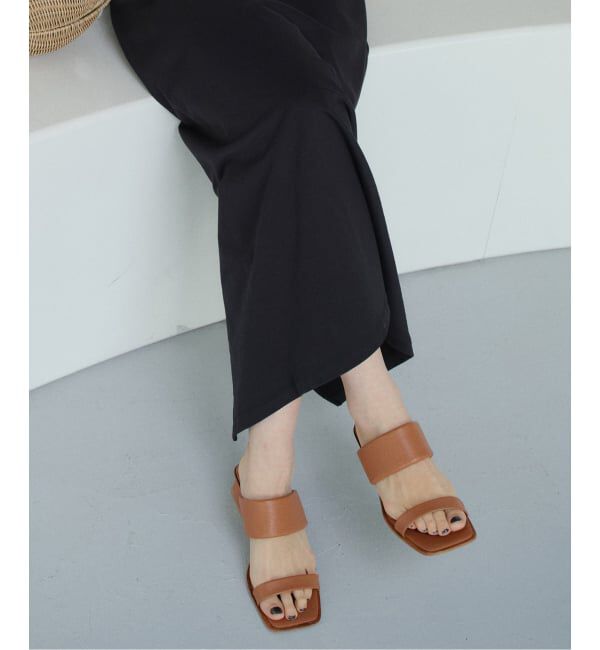 VERMEIL par iena「THERA`S セラス 2Strap ヒールサンダル H;4cm 26057」|サンダル|キャメル