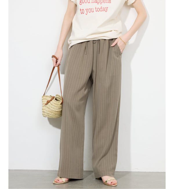 SLOBE IENA「《3サイズ展開/追加》フィブリルストライプリラックスパンツ」|その他|