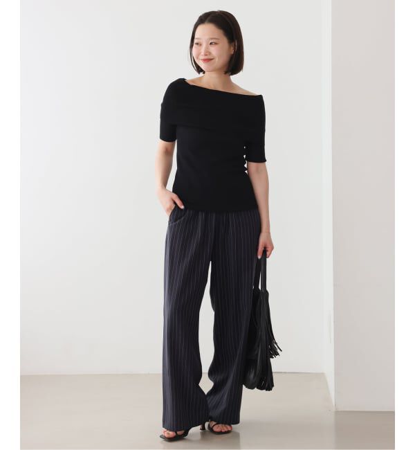 SLOBE IENA「《3サイズ展開/追加》フィブリルストライプリラックスパンツ」|その他|