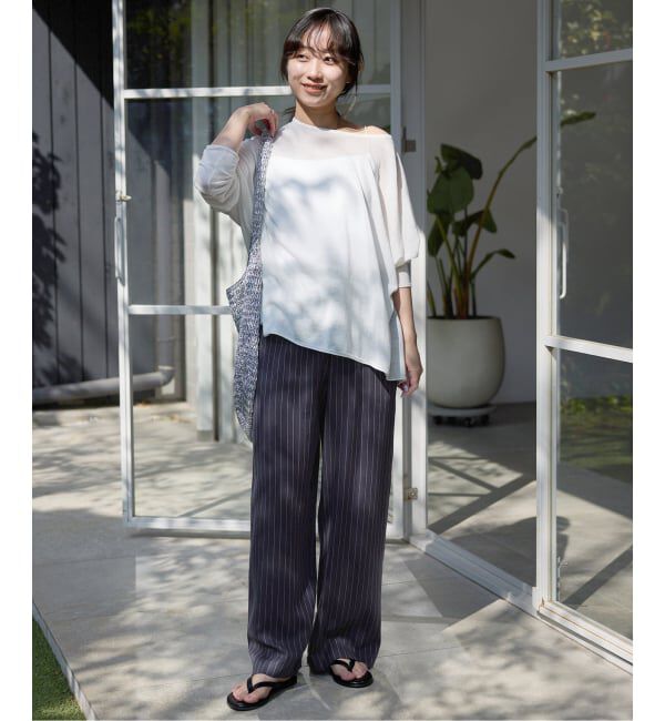 SLOBE IENA「《3サイズ展開/追加》フィブリルストライプリラックスパンツ」|その他|