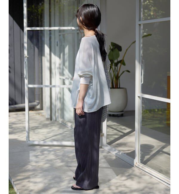 SLOBE IENA「《3サイズ展開/追加》フィブリルストライプリラックスパンツ」|その他|