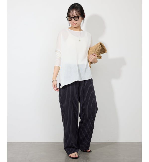 SLOBE IENA「《3サイズ展開/追加》フィブリルストライプリラックスパンツ」|その他|
