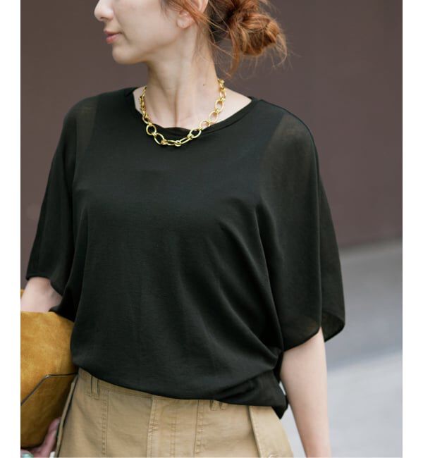 VERMEIL par iena「シアーフライスレーヤードトップス」|Tシャツ・カットソー|ブラック