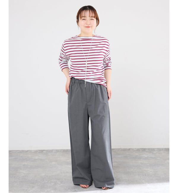 IENA「《洗濯機洗い可》コットンサテンイージーワイドパンツ」|その他|