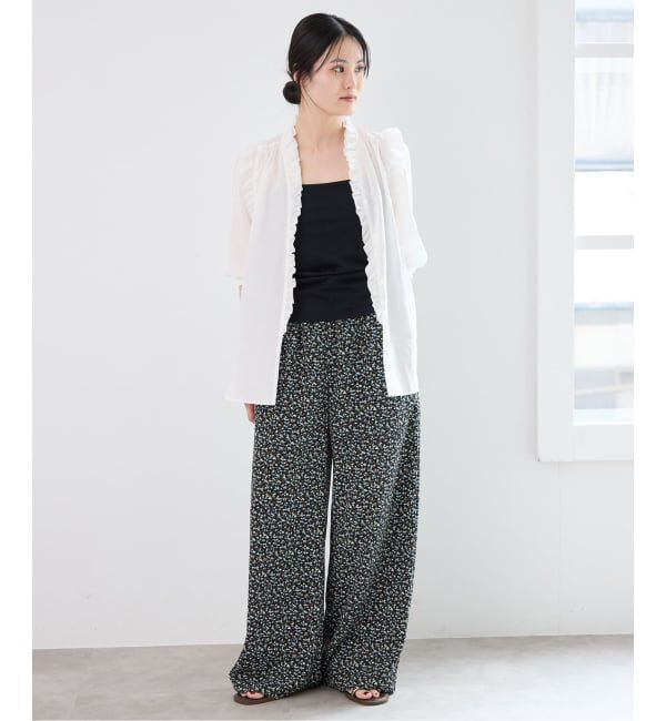 IENA「《一部店舗限定》 コットンシュリンク7分袖ブラウス」|シャツ・ブラウス|