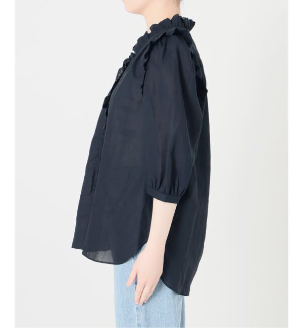 IENA「《一部店舗限定》 コットンシュリンク7分袖ブラウス」|シャツ・ブラウス|