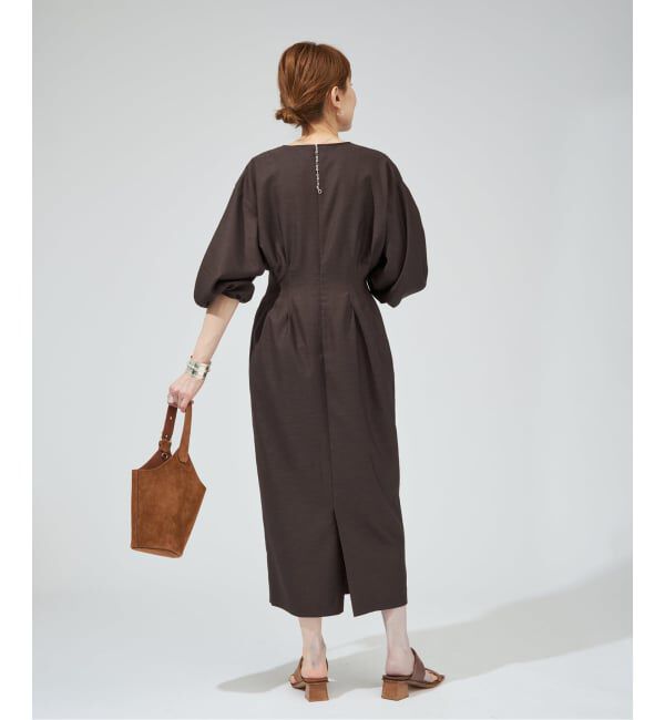 VERMEIL par iena「《一部WEB限定予約》FLAXASA jewel ox ウエストシェイプワンピース」|ワンピース|