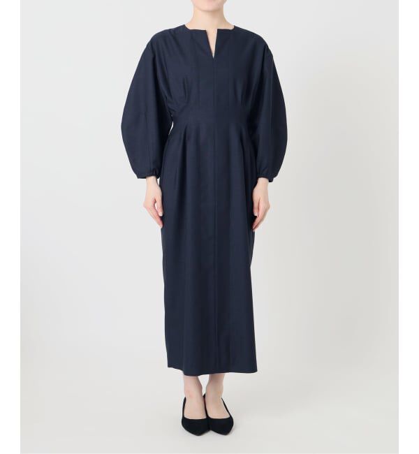 VERMEIL par iena「《一部WEB限定予約》FLAXASA jewel ox ウエストシェイプワンピース」|ワンピース|