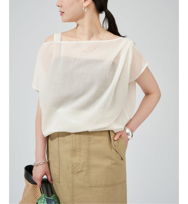 VERMEIL par iena「《手洗い可》SHEER TORO プルオーバー」|シャツ・ブラウス|ホワイト