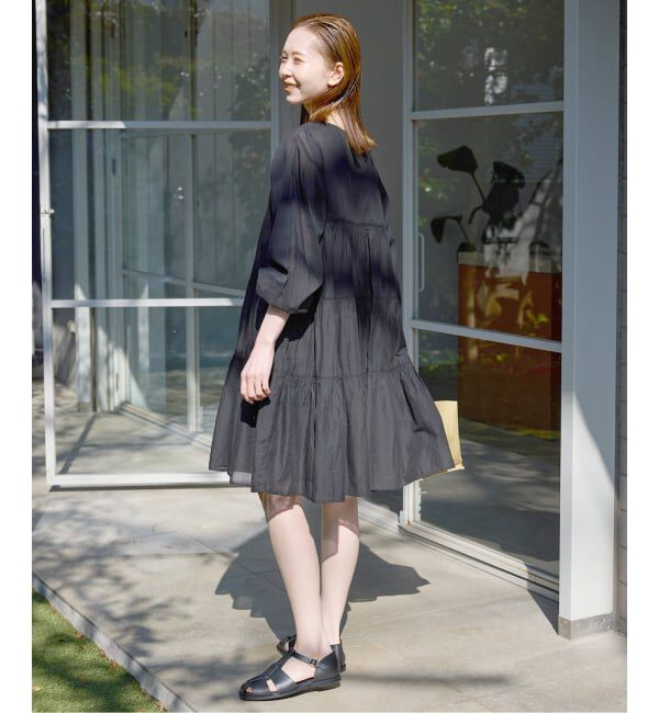 SLOBE IENA「《追加予約》コットンボイルティアードワンピース」|ワンピース|