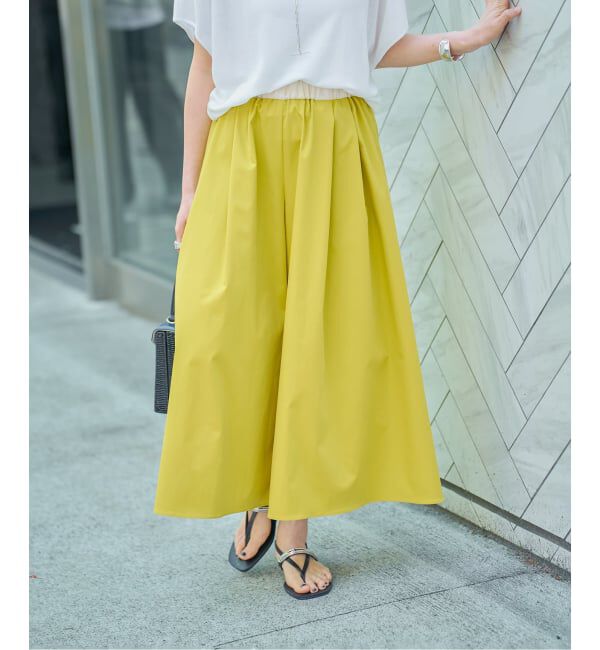 VERMEIL par iena「《手洗い可》LIMONTA ギャザーワイドクロップドパンツ」|その他|イエロー