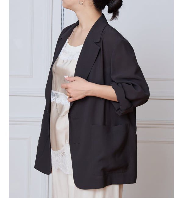 IENA LA BOUCLE「IENA LA BOUCLE シアードレーピージャケット」|テーラードジャケット|