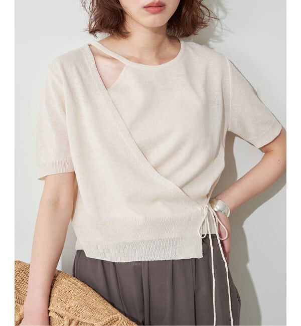 SLOBE IENA「《追加予約》FLEK/フレック ショルダーカットアウトニット」|ニット・セーター|