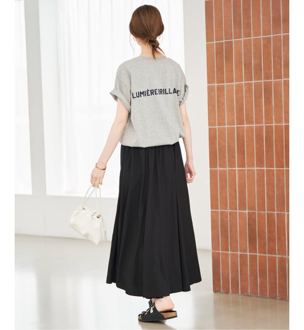 SLOBE IENA「《WEB限定/追加2予約》ナイロンワッシャー切り替えギャザースカート」|スカート|