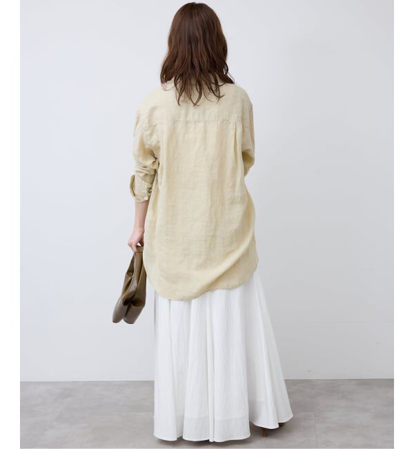 SLOBE IENA「《WEB限定/追加2予約》ナイロンワッシャー切り替えギャザースカート」|スカート|