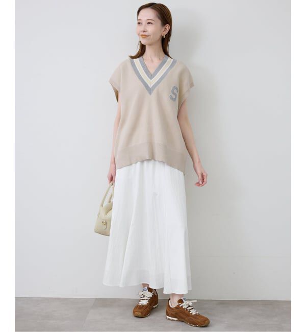 SLOBE IENA「《WEB限定/追加2予約》ナイロンワッシャー切り替えギャザースカート」|スカート|