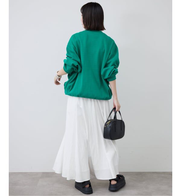 SLOBE IENA「《WEB限定/追加2予約》ナイロンワッシャー切り替えギャザースカート」|スカート|