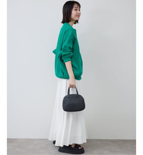 SLOBE IENA「《WEB限定/追加2予約》ナイロンワッシャー切り替えギャザースカート」|スカート|
