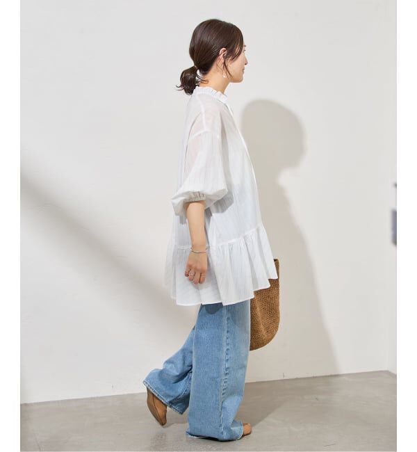 JOURNAL STANDARD「ピンストライプボイルAラインチュニックブラウス」|シャツ・ブラウス|