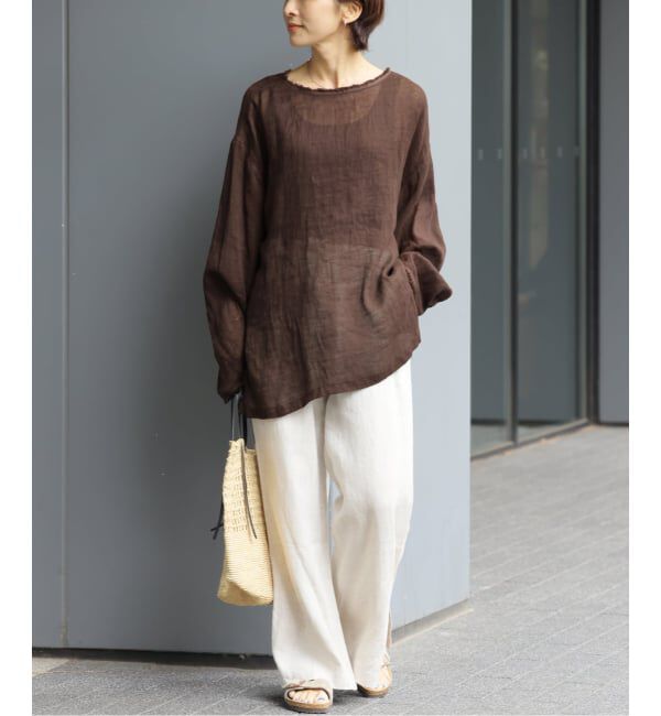 JOURNAL STANDARD relume「リネンガーゼロングスリーブビッグプルオーバー」|シャツ・ブラウス|