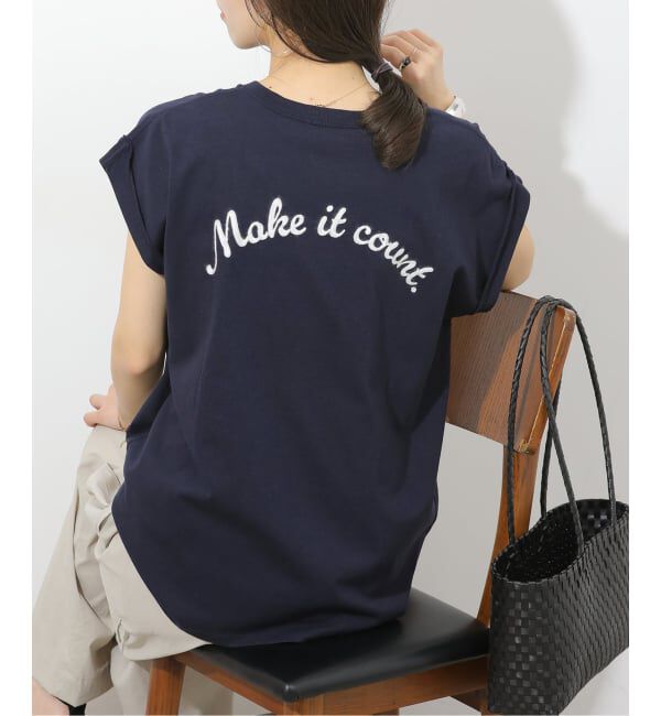 JOURNAL STANDARD relume「刺繍ロゴフレンチTEE」|Tシャツ・カットソー|ネイビー