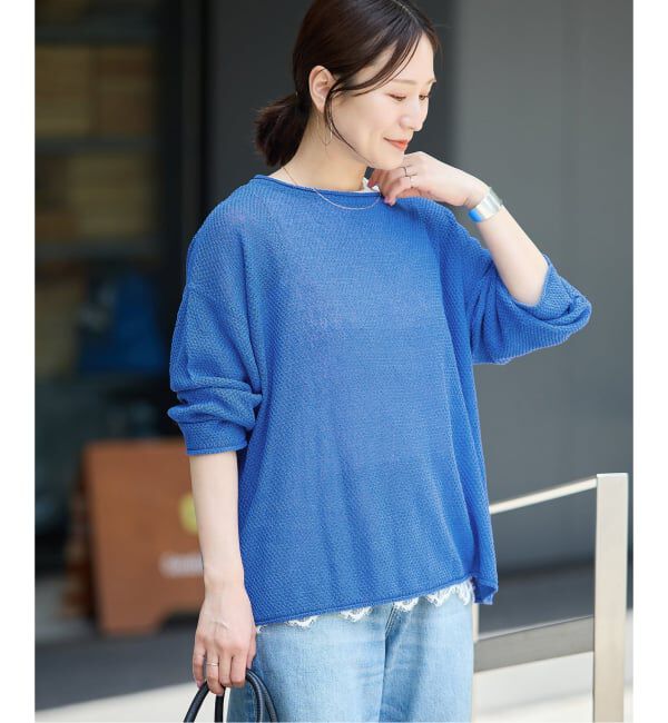 JOURNAL STANDARD「《追加》ペーパーヤーンカノコルーズプルオーバー」|ニット・セーター|ブルー A
