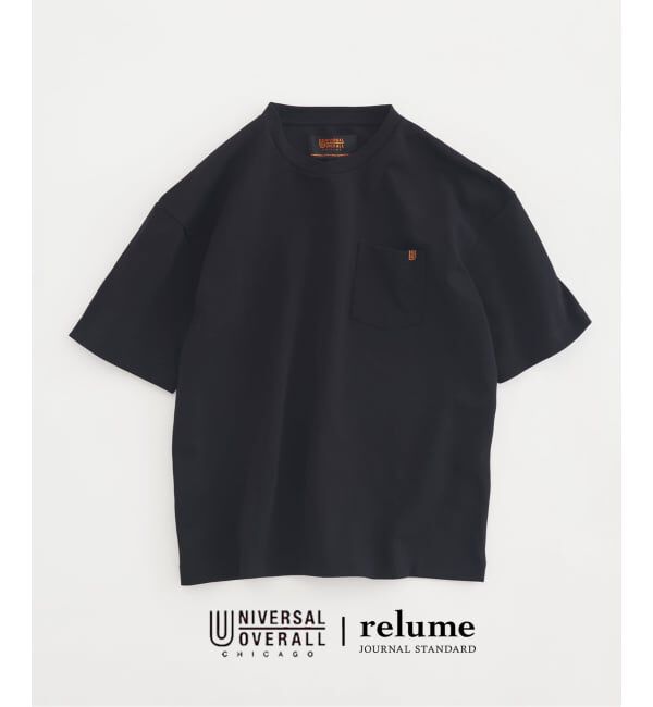 JOURNAL STANDARD relume「UNIVERSAL OVERALL 別注 ブラックラベル ポンチTシャツ」|Tシャツ・カットソー|ブラック