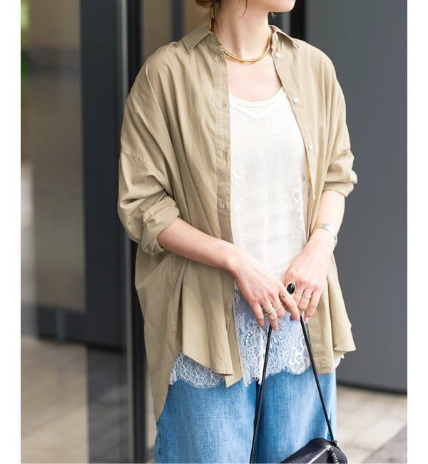 Spick and Span「《新色有り / 追加》ガーメントダイカシュクールシャツ」|シャツ・ブラウス|