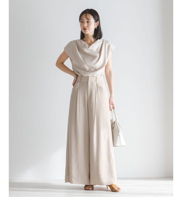 NOBLE「《セットアップ対応》ファジーリネンフラップフレアパンツ」|スラックス|