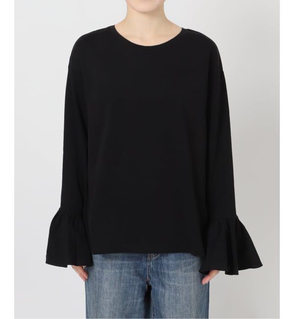 Spick and Span「《追加》フリルスリーブクルーネックTEE」|Tシャツ・カットソー|