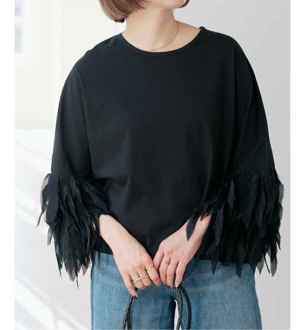 Spick and Span「AAYUSHI / アユーシ フェザーフリルカットソー」|Tシャツ・カットソー|