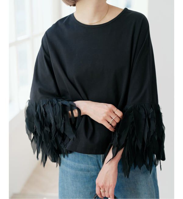 Spick and Span「AAYUSHI / アユーシ フェザーフリルカットソー」|Tシャツ・カットソー|