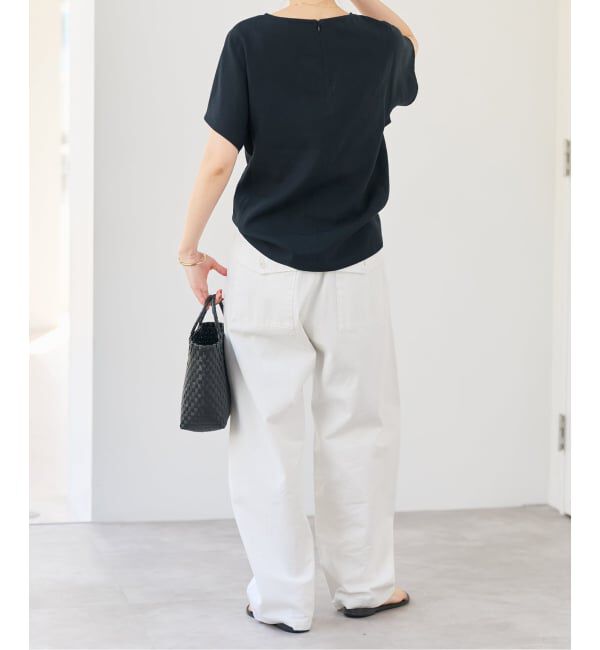 Spick and Span「《手洗い可》ハイブリッドリネンTブラウス」|シャツ・ブラウス|