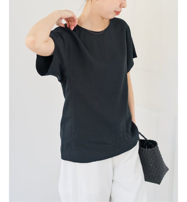 Spick and Span「《手洗い可》ハイブリッドリネンTブラウス」|シャツ・ブラウス|