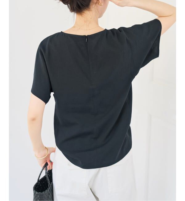 Spick and Span「《手洗い可》ハイブリッドリネンTブラウス」|シャツ・ブラウス|